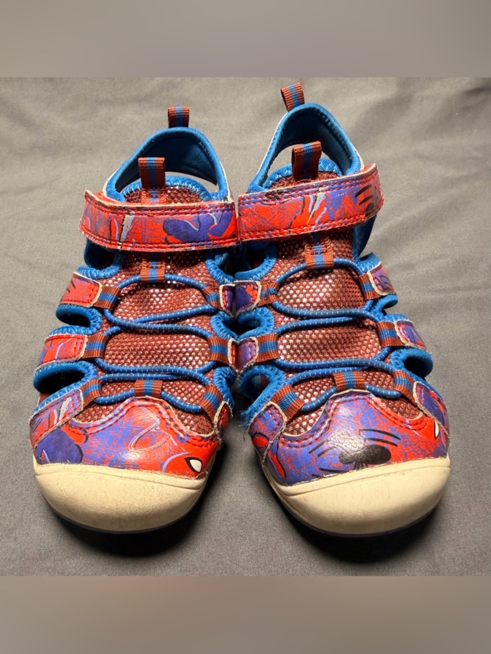 Marvel Red and Blue Spider-Web Kids Sandals